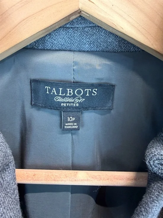 Talbots Wool Bow Blazer Gray Petite Preppy Officecore Coquette Chic Sz 10P - Picture 11 of 12